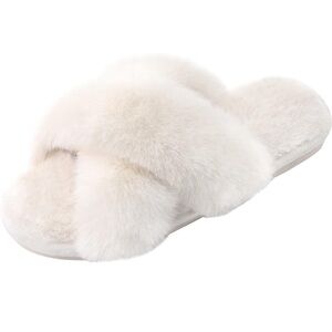 White Fluffy Slippers